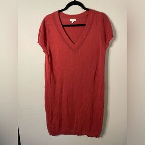 Garnet Hill Easy Linen & Organic-Cotton Sweater Dress SZ L